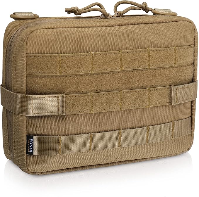 WYNEX Tactical Admin Molle Pouch, Medical EDC EMT Utility Bag Shell Design Attachment Pouches 1000D Nylon Hiking Belt Bags