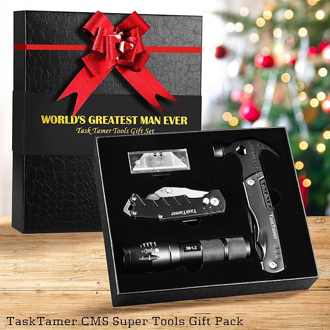 Multitools for Men, Man Gifts Multi-tools Set with Multi-Hammer, Utility Knife & Tactical Flashlight, EDC Gears for Car, Camping, Emergency & Outdoor Adventures, Gifts For Christmas Birthday