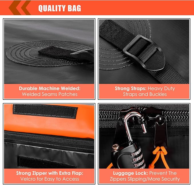 MeeFar Hitch Mount Cargo Carrier Bag Soft Shell 100% Waterproof 19.7 Cubic Feet (59" 24" 24") Include 8 Reinforced Straps for Truck Pickup All Vehicle with Steel Cargo Basket