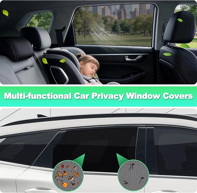 Car Window Shades for 2023-2026 Sportage - Rear Side Window Sun Shade for Baby, Breathable Mesh Car Privacy Window Covers, UV Protection and Heat Insulation for Road Trips, Napping, Camping