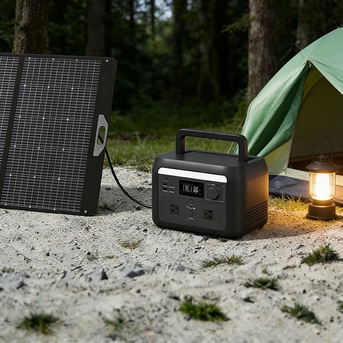 1000W Portable Power Station 614Wh, Bidirectional Inverter, <10ms EPS, 1.5H Fast Charge, LiFePO4, WiFi APP, 400W Max Solar Generator for Home Emergency, Camping, RV, CPAP