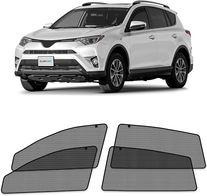 CLIM ART Magnetic Car Window Shades for Toyota RAV4 2013-2018 – Custom-Fit Sun Blocker Curtains, Side Window Covers, Essential Car Accessories for Camping, Baby and Privacy Protection - MS0138