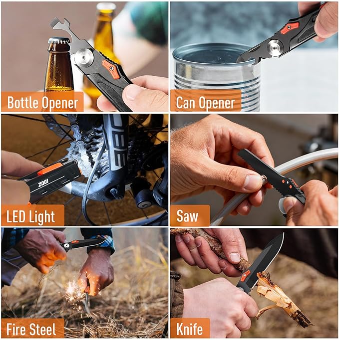 ZOOI Fathers Day Mens Gifts for Husband Dad, Gifts for Men Dad, Pocket Multitool, EDC Gear, Fathers Day Dad Gifts from Daughter Son Wife, Gifts for Him Boyfriend, Pocket Tools for Fishing Camping Gear