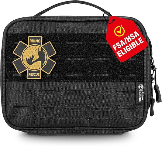 RHINO RESCUE Vehicle IFAK Trauma Kit with C-A-T Tourniquet, Tactical First Aid Kit Molle Pouch Black