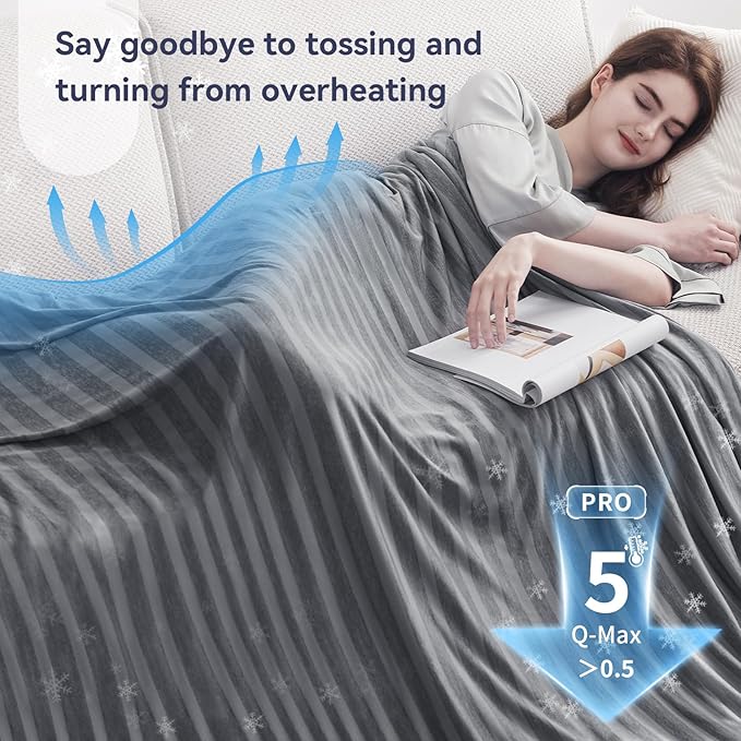 Guohaoi Cooling Blanket (90"x108"King Size) for Hot Sleepers,Absorbs Heat to Keep Body Cool for Night Sweats,100% Oeko-Tex Certified Cool Fiber,Breathable,Comfortable,All-Season.