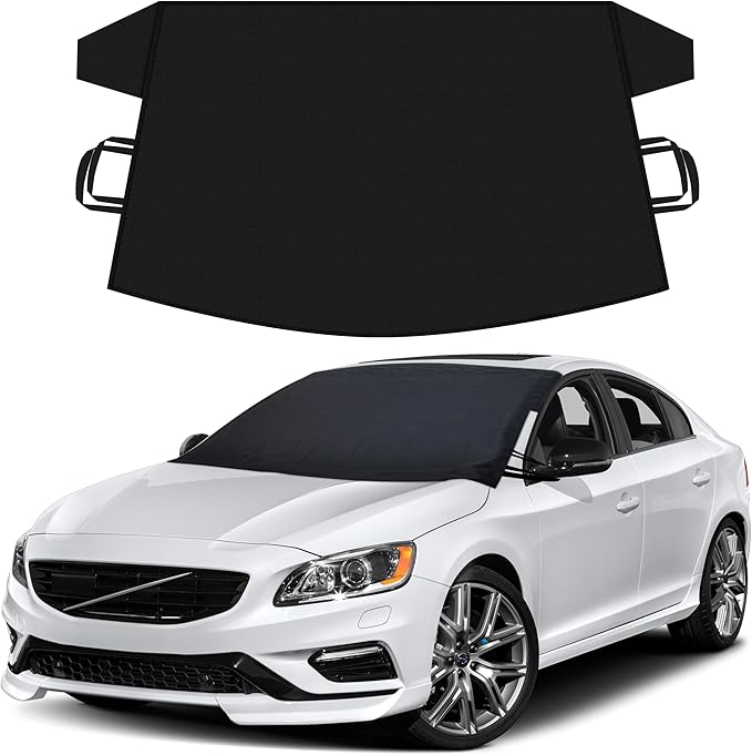 Autovir Windshield Cover for Ice and Snow | Oxford Fabric Windshield Cover for SUV, Sedan, Coupe & Hatchback | Protection from Snow, Ice & Frost | Winter Car Accessories