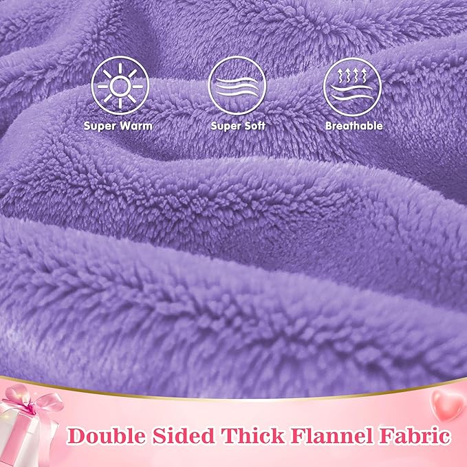 Waitu Wearable Blanket Sweatshirt Gifts for Women and Men, Super Warm and Cozy Blanket Hoodie, Thick Flannel Blanket with Sleeves and Giant Pocket - Purple