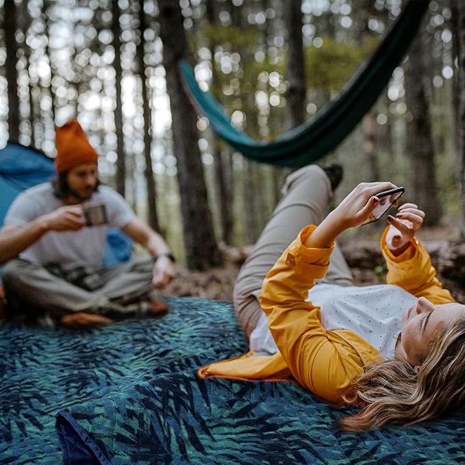 Large Outdoor Waterproof Blanket Extra Thick Fleece Stadium Blanket for Camping, Car, Pet, Picnics - Windproof, Wearable, Machine Washable 80" x 58" (Jungle)