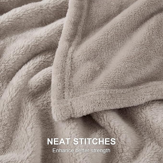 Hansleep Fleece Mocha Brown Throw Blanket, Super Soft Flannel Fuzzy Plush Cozy Blanket for All Seasons, Mocha Brown, Throw 50x60 Inches