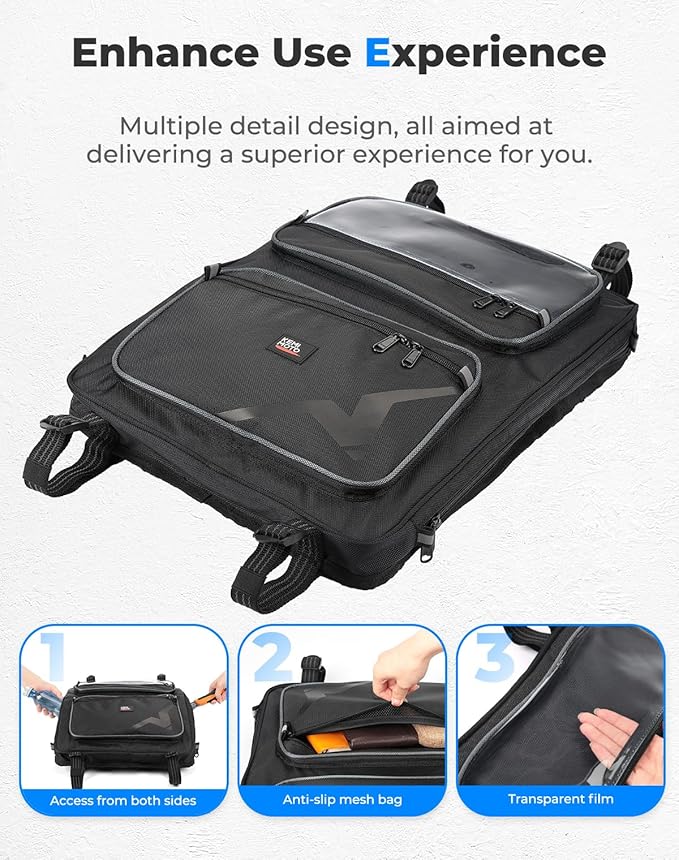 KEMIMOTO Roof Storage Bags Compatible with CFMOTO Uforce 1000/1000XL 2019-2026, 1680D Oxford Overhead Storage Bags Tool Bags 1000 Accessories