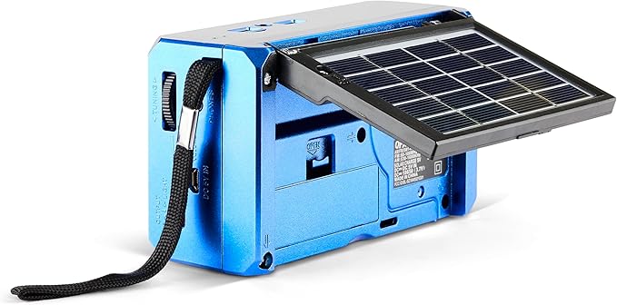 QFX R-37-BL 6-Band (AM, FM, SW1 - SW4) Bluetooth LED Flashlight Solar Radio (2021 Model)