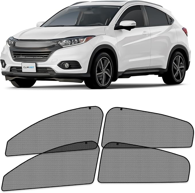 CLIM ART Magnetic Car Window Shades for Honda HR-V 2016-2022 – Custom-Fit Sun Blocker Curtains, Side Window Covers, Essential Car Accessories for Camping, Baby, and Privacy Protection - MS0159
