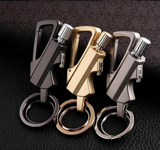 Permanent Match Infinity Lighter- Reusable Waterproof Survival Lighter with Multitool Keychain & Bottle Opener, Starter for Outdoor Camping, Hiking, Emergency Kits (Gold+Silver)