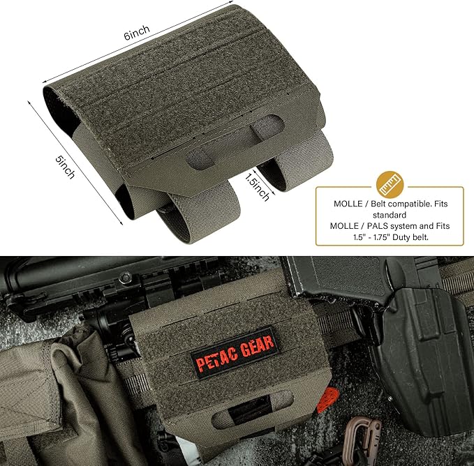PETAC GEAR Tactical Ifak Pouch,Molle First Aid Micro Trauma Kit Military，Belt Medical Survival Pouches.(Bag Only)