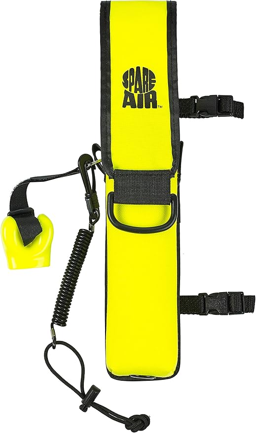 Spare Air Mini Scuba Tank - 3.0 cu ft Nitrox Oxygen Dive Cylinder - Small Emergency Backup Diving Equipment with Holster, Leash, and Refill Adapter