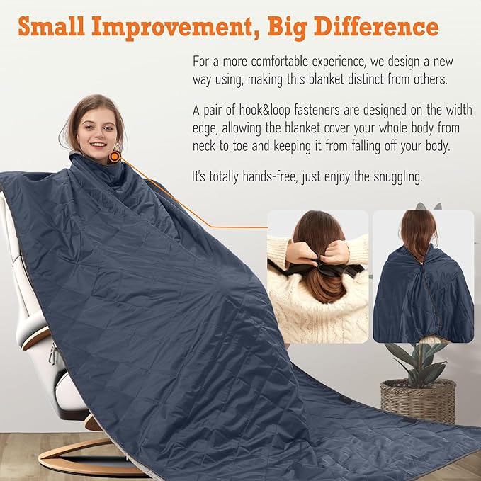 Outdoor/Indoor Sherpa Blanket, Oversized Waterproof Stadium Blanket for Cold Weather. Warm, Soft, Portable, Great for Stadium, Sports Events, Camping, Indoor - 82x56in., Royal Blue