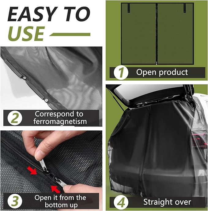 Yahenda SUV Tailgate & Window Mosquito Net Set – 6-piece Car Camping Sunshade for Outdoor Travel, Quick Install, Breathable & Durable(X-Large)