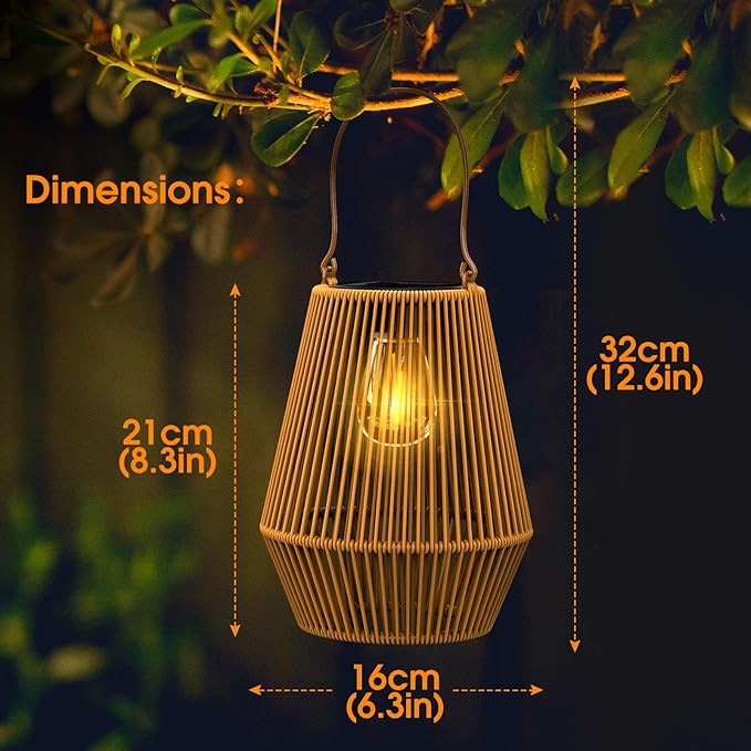 Solar Lanterns, KagoLing Solar Lanterns Outdoor Waterproof Gifts for Women Hanging Lights Outdoor Waterproof Lamp Lights Decoration for Outside Garden,Yard,Patio,Porch,Trees,Lawn,Pathway Decor, 4 Pack