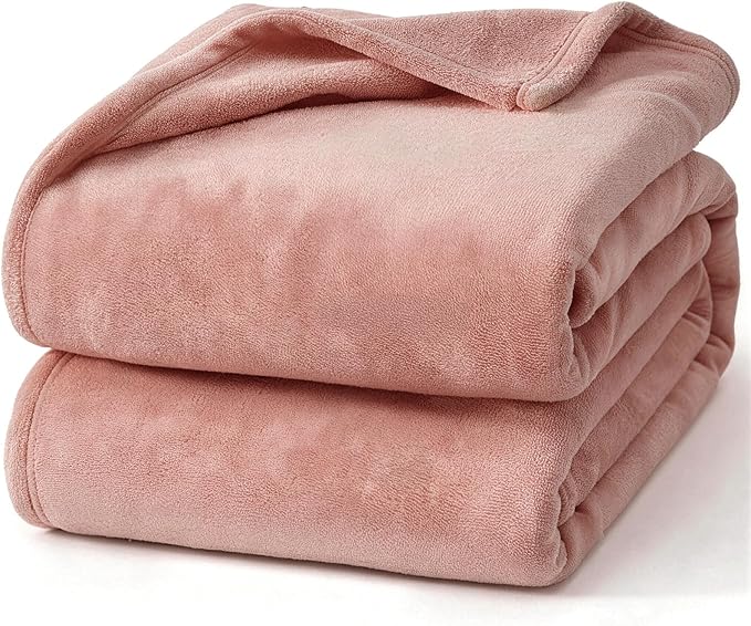 Hansleep Fleece Blanket for Couch Dusty Pink, Super Soft Flannel Fuzzy Throw Plush Cozy Blanket for All Seasons, Dusty Pink, Throw 50x60 Inches