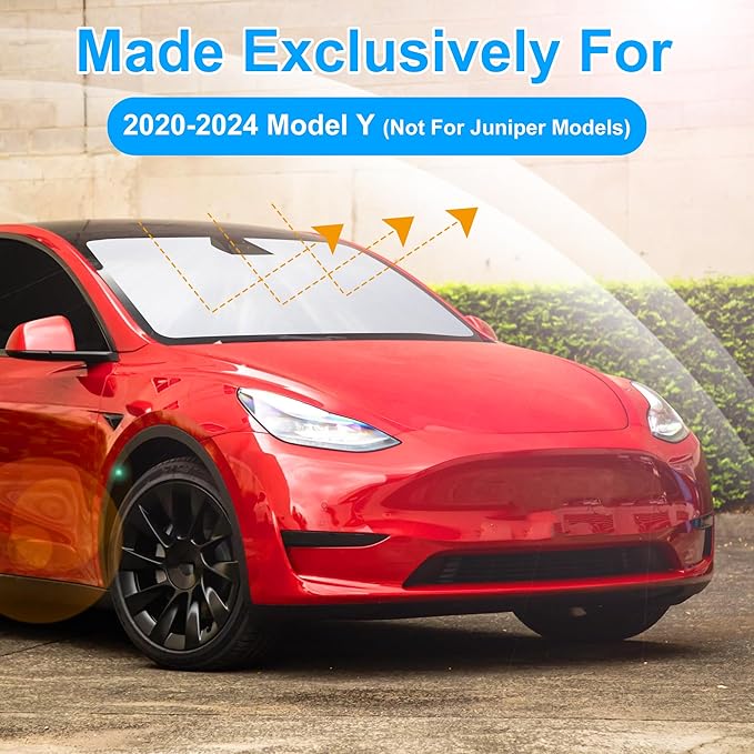 10PCS Sunshade Roof & Full Windshield Side Window for 2020-2024 Tesla Model Y, Heat Insulation Foldable Sun Shade Cover Camping Privacy Accessories with Storage Bag