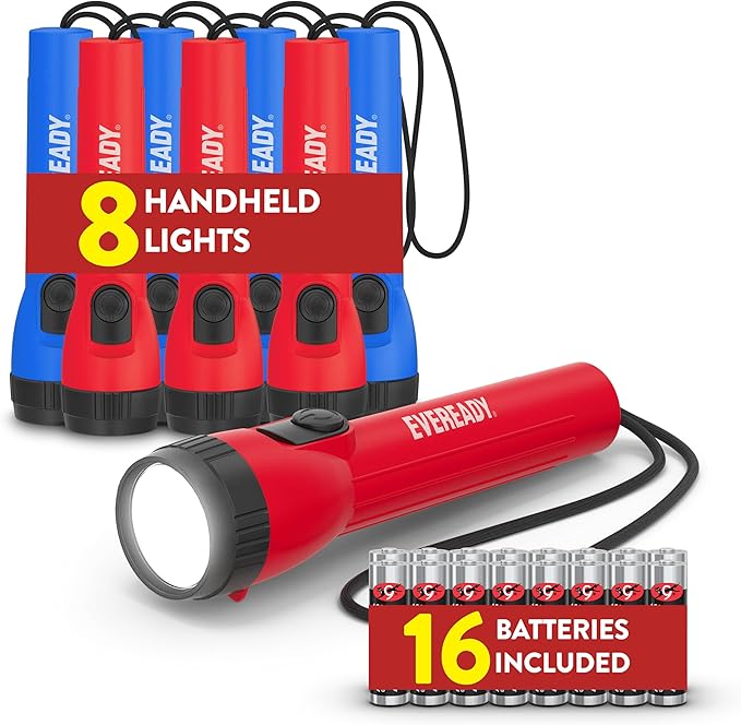 Eveready LED Flashlight Bright Reliable Flashlights for General Purpose, Great for Camping, Car, Emergency Storm Power Outage Handheld Flashlight (Batteries Included)