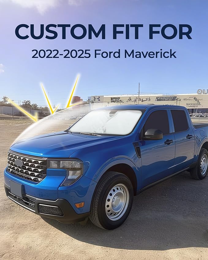 for Ford Maverick 2022–2025 Car Window Shades, 6pcs Privacy Sun Shade Set for Front Windshield Side and Rear Windows, Full Window Covers Keeps Vehicle Cool for Camping Napping