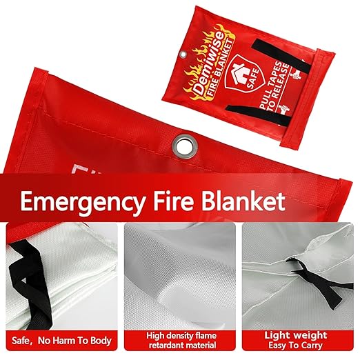 Fire Blankets for Home and Kitchen,4-Pack 40"x40" Emergency Fire Safety Blankets for People House Car Office Warehouse Emergency Survival Safety