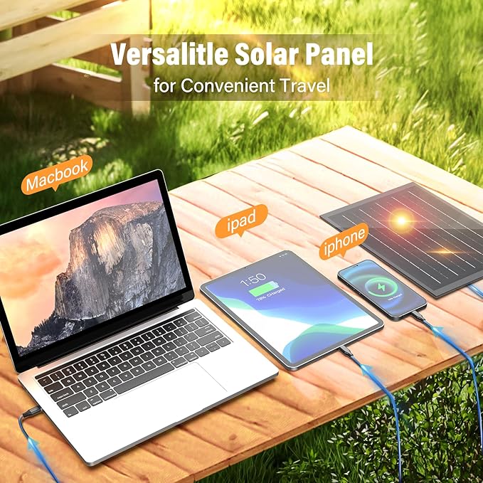 JINLICTE 20000mAh Solar Fan with LED Lantern, Camping Fan with 7W Solar Panel, Rechargeable Powered for Outside, Quiet Battery Operated Tent Fan for Picnic, Barbecue, Fishing, Travel