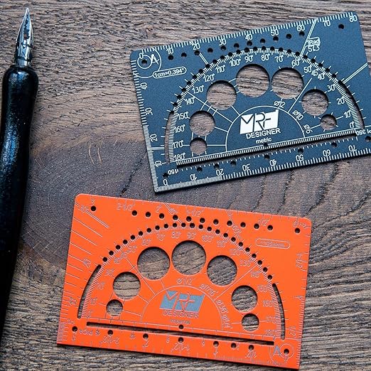 Designer – 15-in-1 Credit Card Multitool Ruler – Aluminium Wallet Multitool Card for Architects, Engineers & Designers – Pocket Multi Tool, Dual Scale, TSA Approved