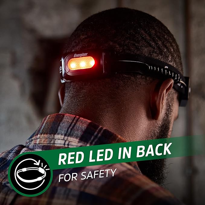 Energizer Headlamp Rechargeable S400, LED WideBeam Head Light, IPX4 Water Resistant Ultra Bright Headlamps for Camping, Outdoors, Emergency Power Outage (USB Cable Included)
