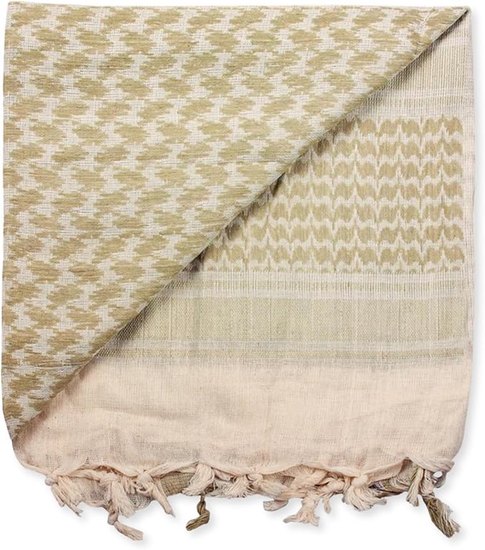 M MCGUIRE GEAR Shemagh Tactical Scarf, Middle Eastern Desert Hood, Bandana, Keffiyeh, Military Style, 100% Cotton, 42" x 42"
