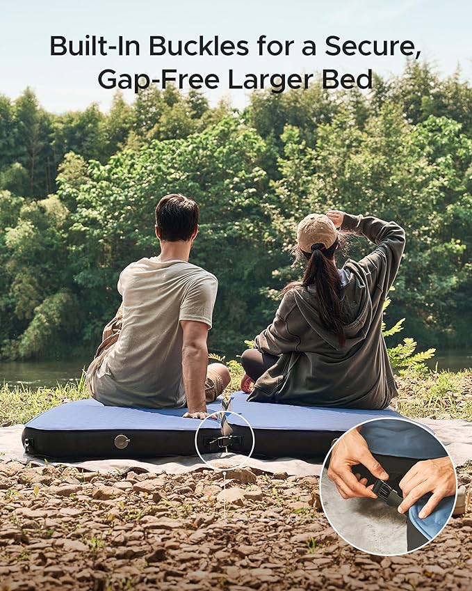Acacia 4" Thick Self Inflating Sleeping Pad with Foam, Innovative Y-Shaped Telescopic Structure, Ultraportable Camping Air Mattress with Pump Sack, Easy Roll Up Sleep Bed for Travel Tent Car