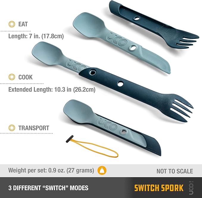 UCO Switch Spork 2-Piece Integrated Camping Utensil Set