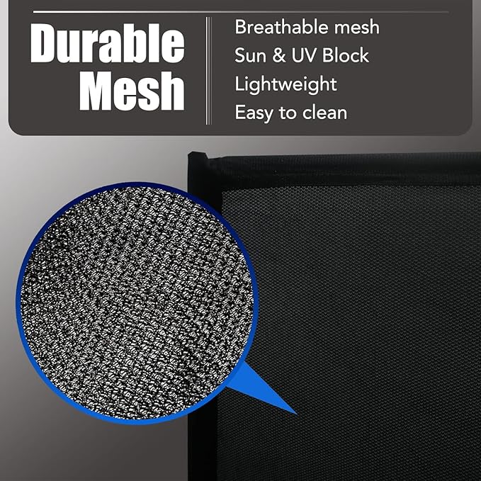 Magnetic Sunroof Sun Shade, Car Moonroof Side Window Breathable Sun Roof Screen Mesh Net, Quick Install, UV Protection, Release Heat and Ventilation for Car Overnight Camping, Parking on Trips