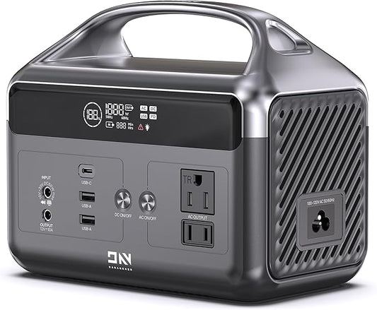 DaranEner Portable Power Station 60,000mAh, 192Wh LiFePO4 Battery Backup w/2 300W (Surge 600W) AC Outlets, 2H Fast Charging, Power Bank for Hurricane Emergency/Home/Outdoor Camping/RVs Use