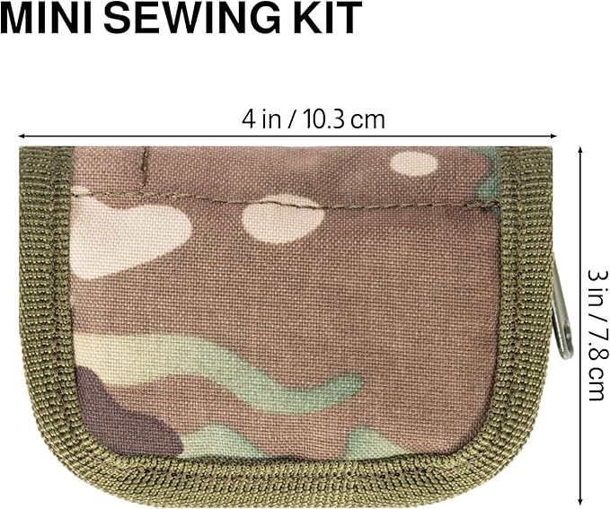 Military Sewing Kit, Marine Corps Deluxe Survival Sew Kit for Men or Women, Mini Repair Sewing Tools with Zipper in Durable Nylon Case, Portable for on The Field Use, Army Button Sewing Kit (Multi)
