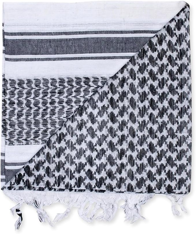 M MCGUIRE GEAR Shemagh Tactical Scarf, Middle Eastern Desert Hood, Bandana, Keffiyeh, Military Style, 100% Cotton, 42" x 42"