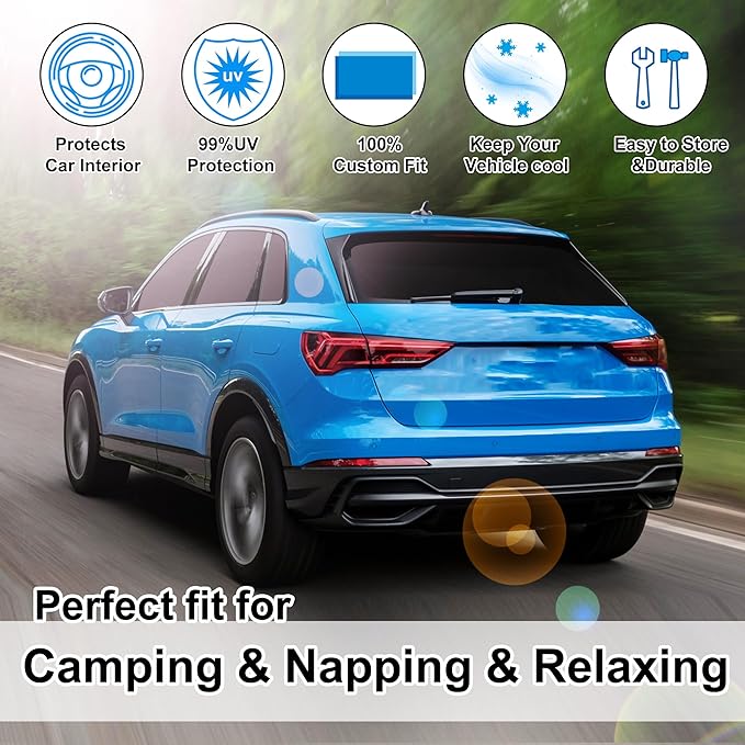 8PCS YYCKE Window Shades for Q3 2019-2024 for Audi Accessories Car Side Full Windows Rear Triangular Windshield Sun Shade Sun UV Rays & Privacy Protection for Camping,Napping,and Relaxing