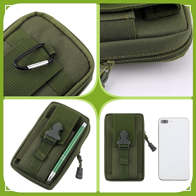 Eaasty Waterproof Notebook and Pen Set 3 x 5 Inch Pocket Tactical Notebook with 1 Metal Weatherproof Pen and 1 Fabric Cover for Outdoor Activities Recording(Army Green,5 Pcs)