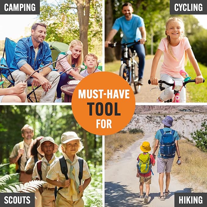 15-in-1 Multitool with Safety Locking, Stainless Steel Pocket Knife & Pliers, Compact EDC Multi Tool for Camping, Hiking, Fishing, Outdoors, Survival, Gift for Men, Father, Husband, Boyfriend