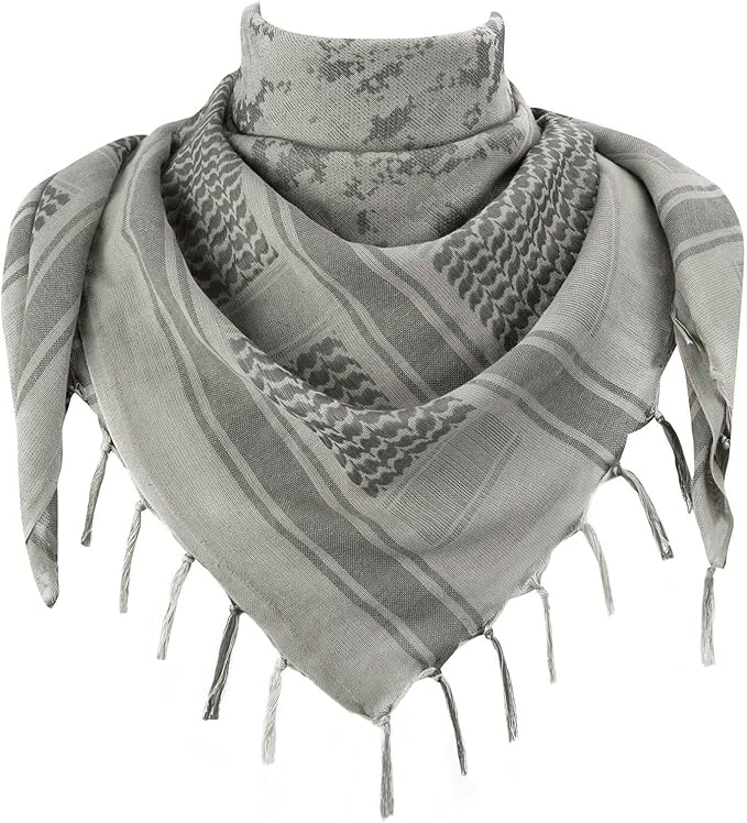 Explore Land Cotton Shemagh Keffiyeh Tactical Desert Scarf Neck Head Wrap with Tassel for Men Women