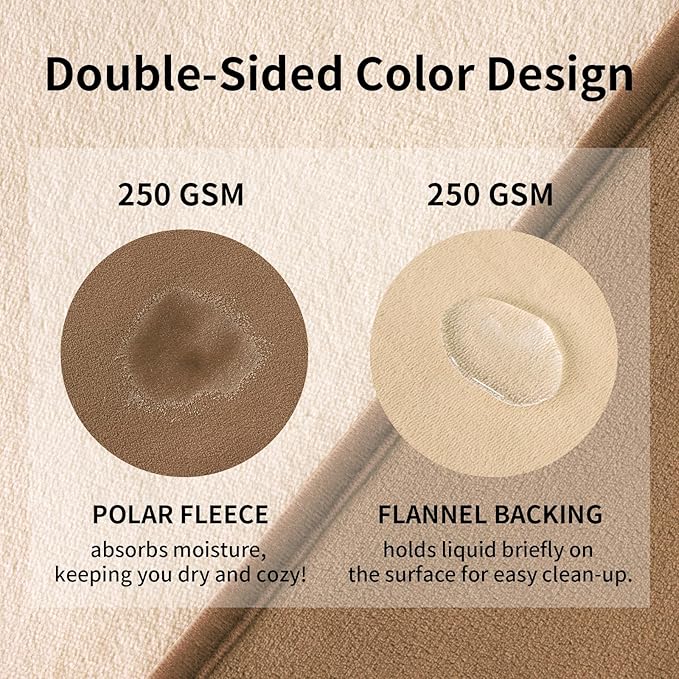 QiyI Waterproof Blanket for Bed Queen Size, Reversible Washable Pet-Friendly Flannel Throw Blanket, Leakproof Stain-Resistant Furniture Protector for Travel & Camping, 60"x80", Brown/Tan