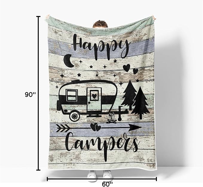 Travel Throw Blanket,Outdoor Throw Blanket, Camping Blanket for Women Men Kids Adults, Blankets Gift for Camping Lovers, Camping Decor for Bedding RV Campsite Hiking