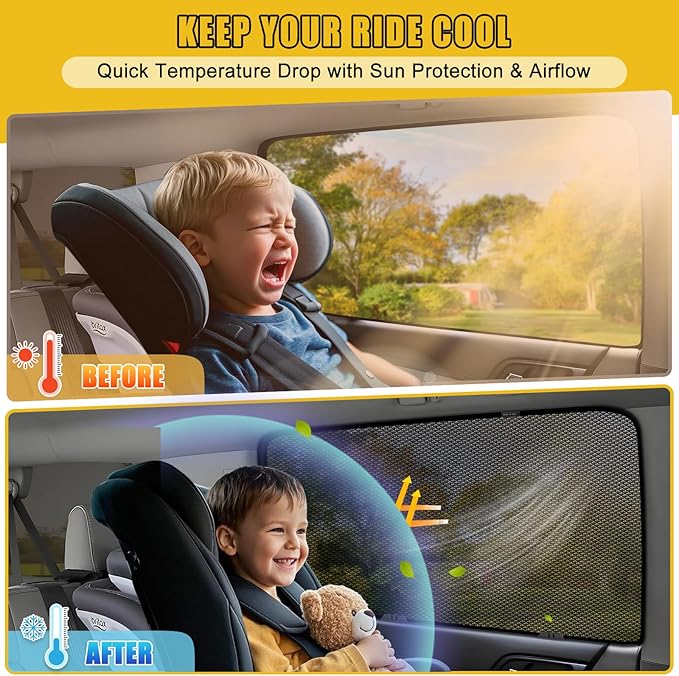 ZATOOTO Car Window Shades for Outback 2021 2022 2023 2024 Custom Fit Side Window Covers Split-Front Design Baby Sun Protection UV Block Privacy Ventilation for Camping Travel Outdoor Use