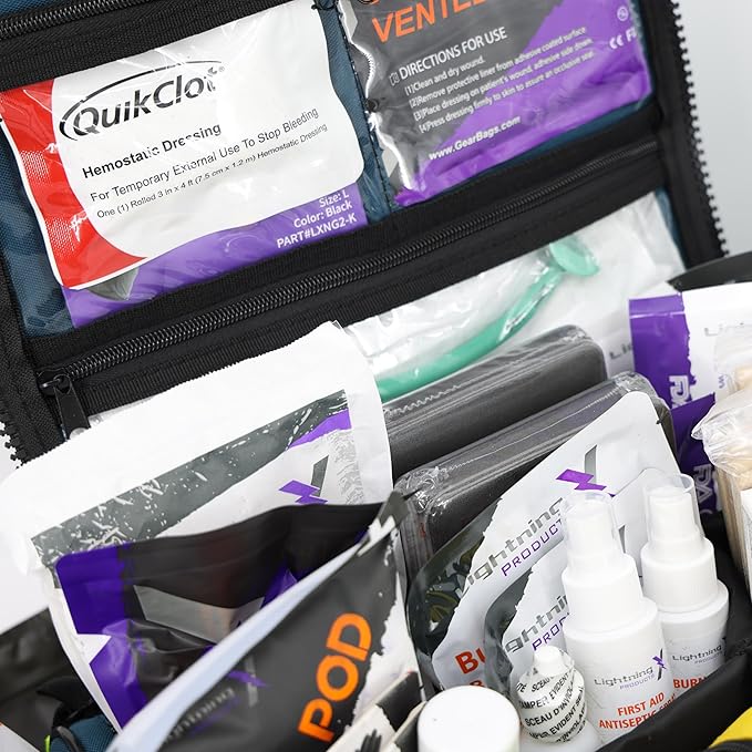 Lightning X Premium Stocked Modular EMS/EMT Trauma First Aid Responder Medical Bag + Kit