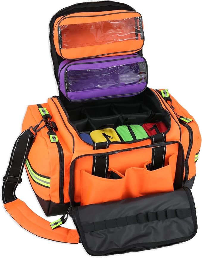 Lightning X Stocked X-Large Modular EMT Medic Trauma Bag w/Emergency Medical Fill Kit Supplies - Orange