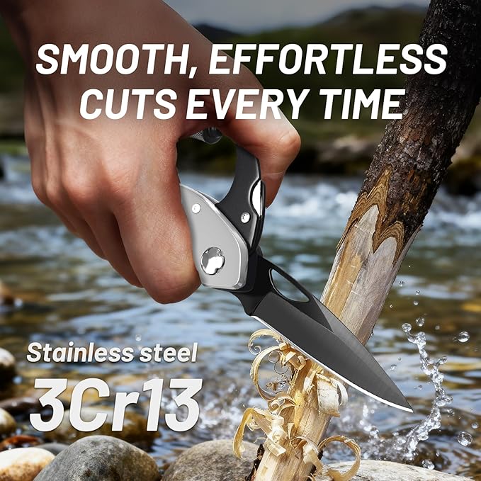 Carabiner Multitool 9-in-1 EDC Pocket Knife, Hexwrench, Saw, Screwdriver, Bottle Opener, Breaker, Survival Gear for Camping Climbing, Gifts for Men Women, Stocking Stuffers (Silver)
