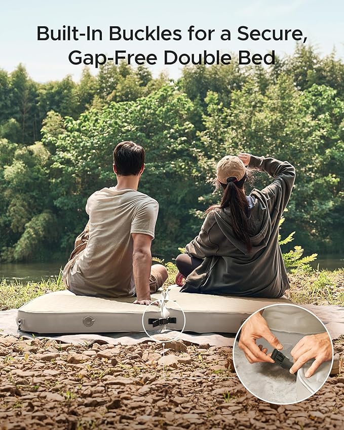Acacia 4" Thick Self Inflating Sleeping Pad with Foam, Innovative Y-Shaped Telescopic Structure, Ultraportable Camping Air Mattress with Pump Sack, Easy Roll Up Sleep Bed for Travel Tent Car