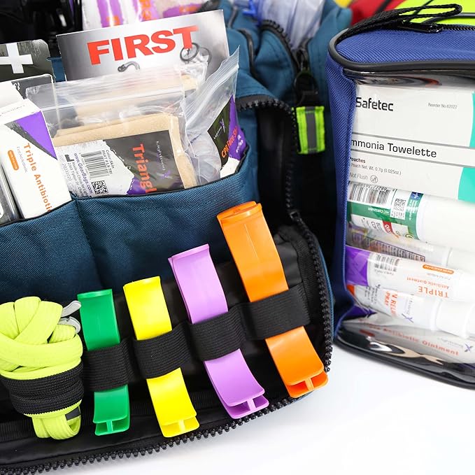 Lightning X Stocked X-Large Modular EMT Medic Trauma Bag w/Emergency Medical Fill Kit Supplies - Blue