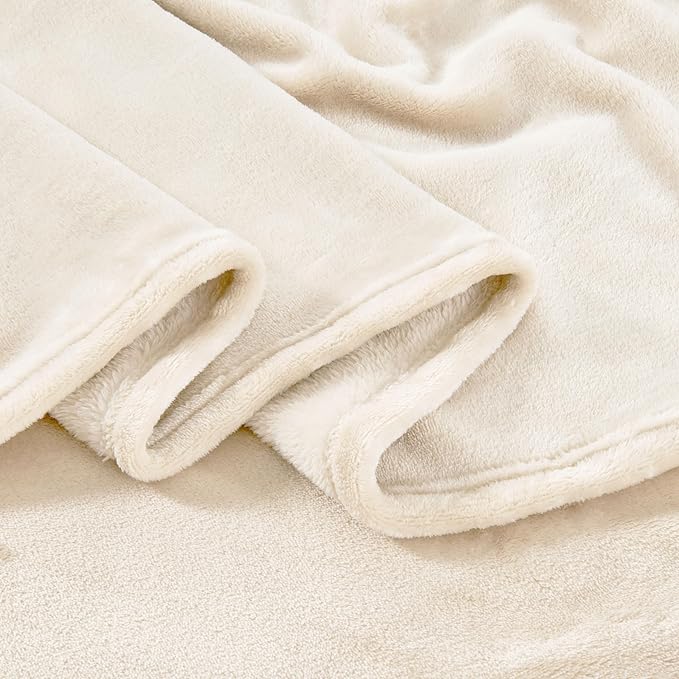 Edenleaf Big Oversized Soft Blanket, Giant Fleece Companion 120x120, California King Warm Blanket for Whole Family, Bed, Sofa, Couch, Travel, Camping 120x120 Cream